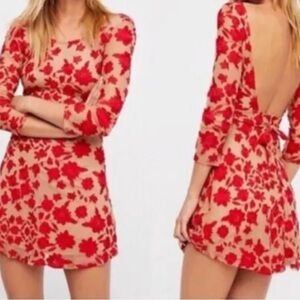 For Love and Lemons Red Floral Embroidered Temecula Dress size XS